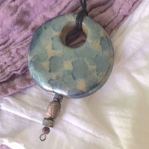 Hand Crafted Polymer Clay & Vintage Beads Pendant